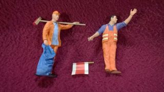 20 Preiser G - Scale Figure (s) - 45008 Higway Workers - Sweeper & Flagman