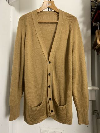 Vintage 1950s 60s Mens 100 Wool Cardigan L