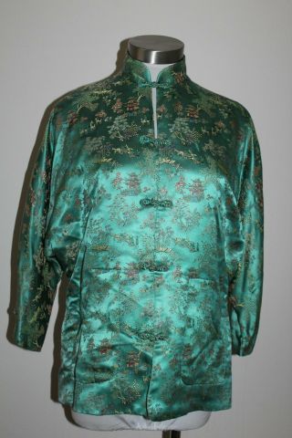 Chinese Vintage 50s/60s Silk Embroidered Kimono Coat Jacket Grant Ave Sf Perfect