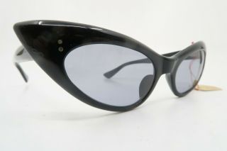 Vintage 50s Black Map Sunglasses Cat Eye Made In France Nos Splendid