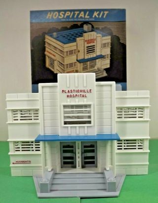 Plasticville Hospital Hs 6 With Complete Furniture Set And Box