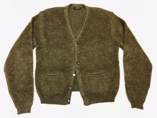 Vintage Mohair Wool Kurt Cobain Puritan Cardigan Sweater Nos Green M
