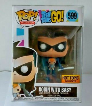 Funko Pop Teen Titans Go Robin With Baby 599 - Hot Topic Exclusive