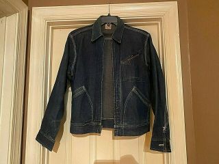 Vintage Pre 1960s Lee Union Made Jelt Denim Sanforized Jacket 91 - B Size 40 R