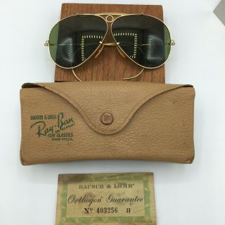 Vintage Ray Ban Bausch And Lomb Usa 1/10 12k Gold Green Rb3 Sunglasses 62mm Usa