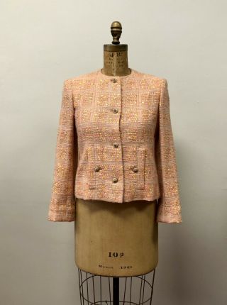 Vintage Martha Chanel Creations Tweed Pink Blazer,  Classic