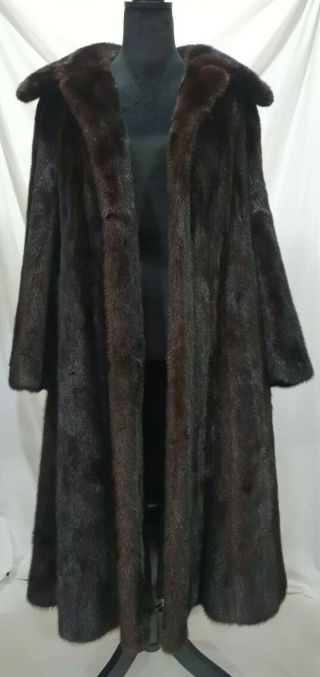 I.  Magnin/halston Full Length Mink Fur Coat With Mink Belt