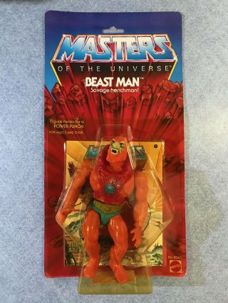 Masters Of The Universe He Man Motu Vintage 1981 Beast Man 8 Back Moc