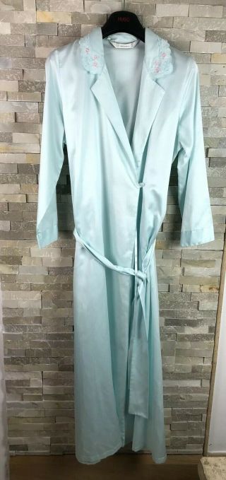 M&s St Michael Ladies Size 10 - 12 Floral Dressing Gown Robe With Belt