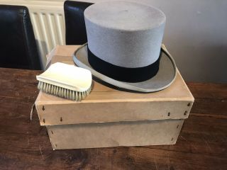 Vintage Morning Wear Top Hat And Brush Large