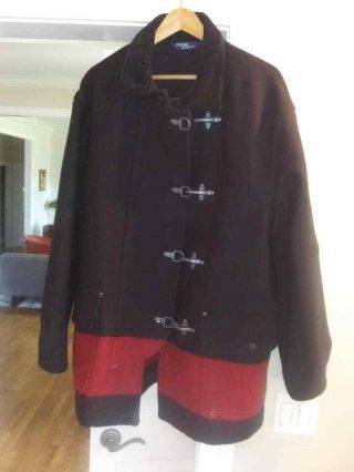 Vintage Very Rare Rrl Ralph Lauren Polo Men’s Wool Fireman Jacket Coat Large