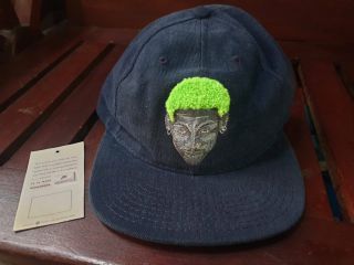 Rare Vintage Vtg Dennis Rodman Green Hair Snapback Cap 90s