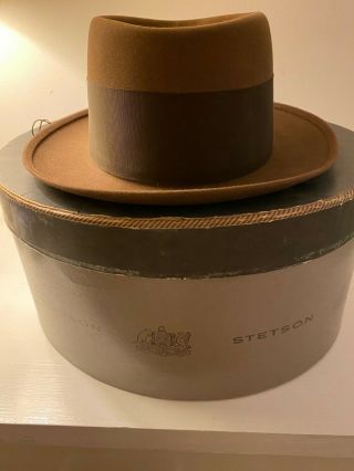 Vintage 1950s Stetson Hat,  Size 7 And 1/4 Inch,  3x Beaver Fur,  Brown
