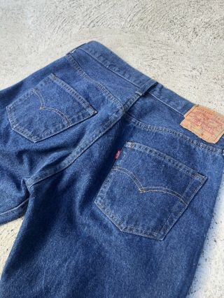 Vintage 80s Dark Levis 501 Redlines Red Line Selvedge Denim Jeans 29w Not Big E