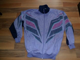 Alte Adidas Jacke Trainingsjacke Gr.  7 Lila Etwas Verwaschen Vintage Retro