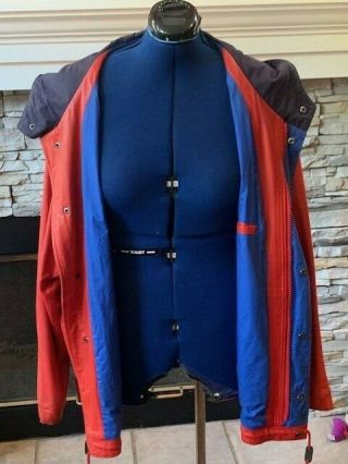 Vintage Polo Ralph Lauren Lambskin Leather Red Hooded Jacket Coat Mens/Womens L 5