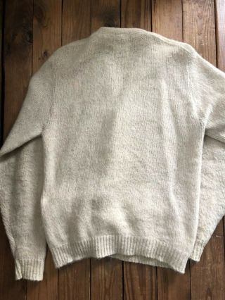 Vintage 50s 60s Barclay Tan Beige Mohair Cardigan Sweater Kurt Cobain Size M 4