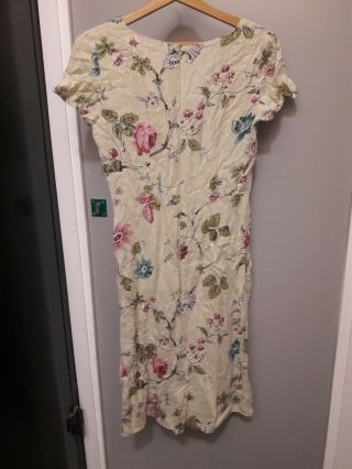 Vintage laura ashley Light yellow Floral Cotton Dress Size 10 UK 36 EU 6 USA UK 3