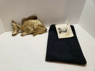 Vintage Pamela Rattray Brown Brass Fish Belt Buckle Artwork To Wear Craighall