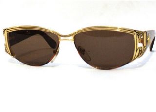 Vintage Gianni Versace Sunglasses Brown/gold Accents Medusa Italy