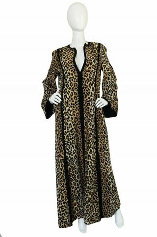 Vintage 60s Malcolm Starr Leopard Caftan Maxi Dress The Beverly Hills Hotel Robe