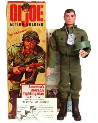 Vintage 1964 Gi Joe Action Us Army Soldier Nos W/rare Fold Top Box
