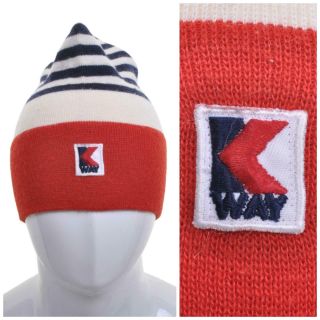 K Way Vintage 70s Wool Ski Hat Beanie Bobble 1970s Men Women Unisex
