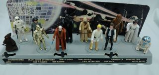 Vintage 1977 Star Wars Mail Away Display Stand And First 12 Action Figures