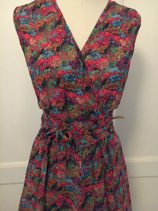 True Vintage Schönstes 70er Sommerkleid Kleid Italy Blumenmuster Hippie S