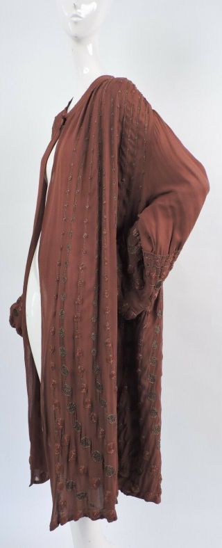Flapper 1920’s Beaded Silk Chiffon Coat For Dress Fr Museum Deaccession