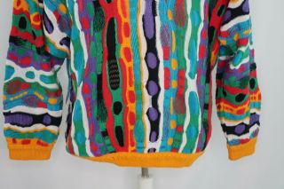 RARE 90s Vtg COOGI Australia Neon Biggie Mc Gregor Cosby Sweater Vaporwave M 3