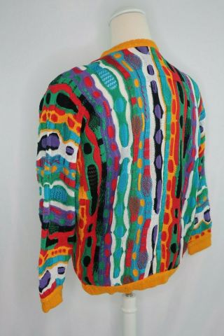 RARE 90s Vtg COOGI Australia Neon Biggie Mc Gregor Cosby Sweater Vaporwave M 5