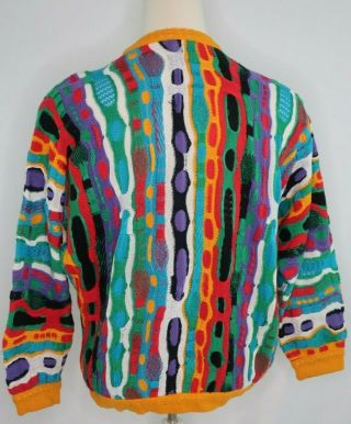 RARE 90s Vtg COOGI Australia Neon Biggie Mc Gregor Cosby Sweater Vaporwave M 6