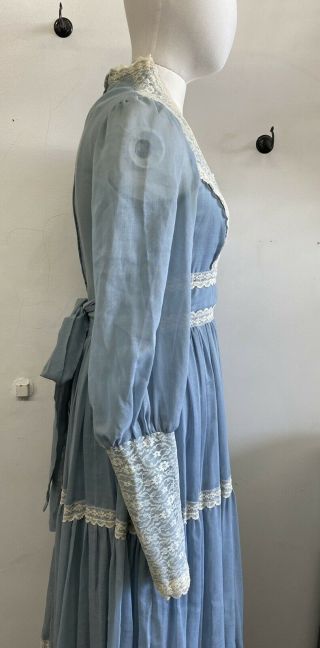 Vintage Gunne Sax Powder Blue Lace Long Maxi Dress Size 9 2