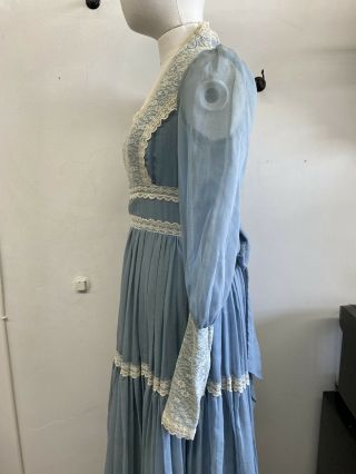 Vintage Gunne Sax Powder Blue Lace Long Maxi Dress Size 9 5