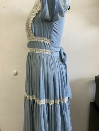 Vintage Gunne Sax Powder Blue Lace Long Maxi Dress Size 9 6