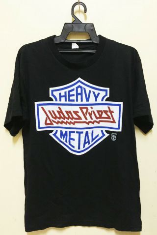 Vintage 80s Judas Priest Rock Metal Tour Concert T - Shirt Iron Maiden Motorhead