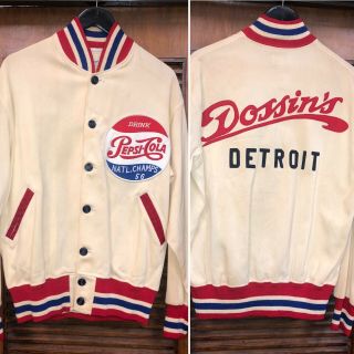 Vintage 1950’s Pepsi - Cola Detroit Athletic Advertising Twill Workwear Jacket - L