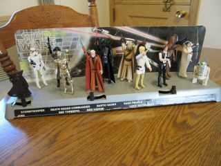 Vintage 1977 Star Wars Mail Away Display Stand And First 12 Action Figures