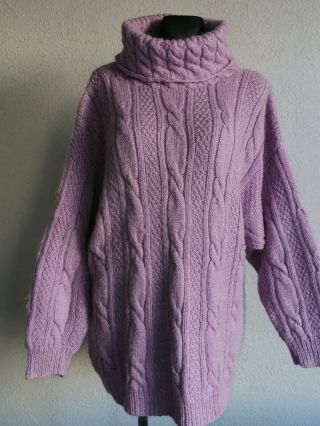 Vintage 90s 00s Y2k Handmade Womens Long Sleeve Purple Jumper Size Xxl
