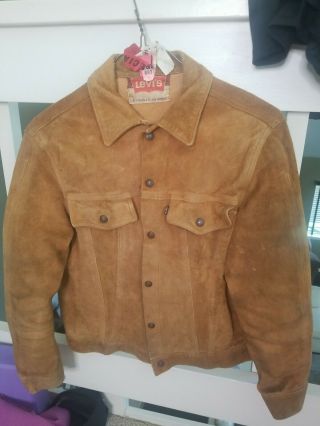Vintage 70’s Levi’s San Francisco Suede Cowhide Leather Jacket Size Men’s Medium