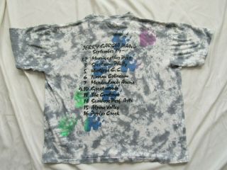Vtg 80s September 1989 Jerry Garcia Band Tie Dye T Shirt Grateful Dead XL 90s OG 5