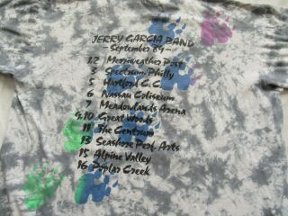 Vtg 80s September 1989 Jerry Garcia Band Tie Dye T Shirt Grateful Dead XL 90s OG 6