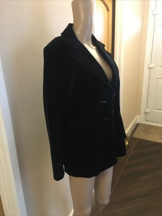 Vintage St Michael M&s Black Velvet Ladies Jacket Size 14