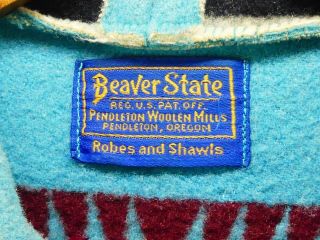 Vintage Rare Pendleton Beaver State Wool Chief Joseph Blanket Hoodie Jacket XL 3