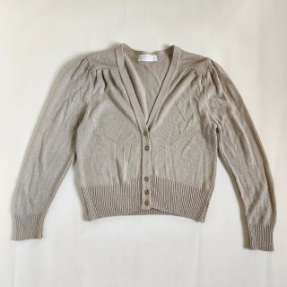 Vintage St Michael Beige Buttoned Crochet Cropped Cardigan Sweater Size 12