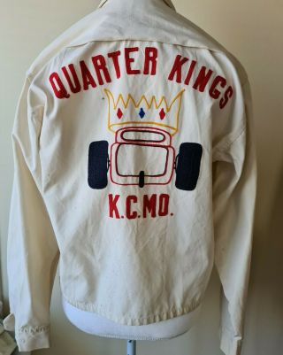 Vintage 1950’s Car Club " Quarter Kings " Kc Mo Chain Stitched Jacket M
