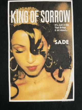 Rare Vintage 2001 Sade King Of Sorrow Adult L T - Shirt License To Giant