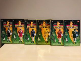 1993 Bandai Europe Mighty Morphin Power Rangers Complete Set 6 Og Figures Mosc