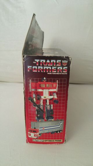 TRANSFORMERS 1984 G1 OPTIMUS PRIME,  BOX,  STYROFOAM,  STICKERS,  NM,  PRE - RUB 2